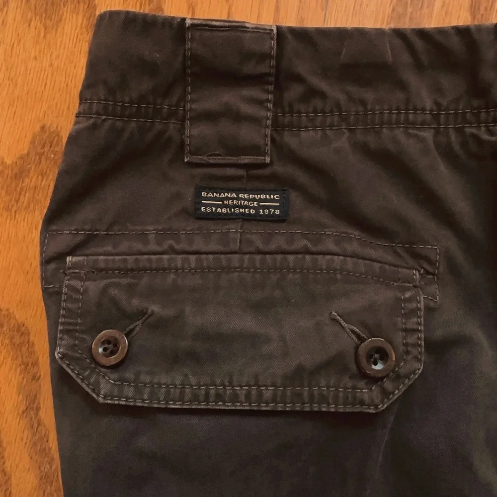 Banana Republic Heritage‎ Cargo Pants 30x30 Olive Brown Y2K Military Utility